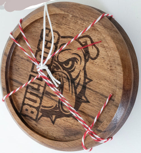 Wood coasters - bulldogs
