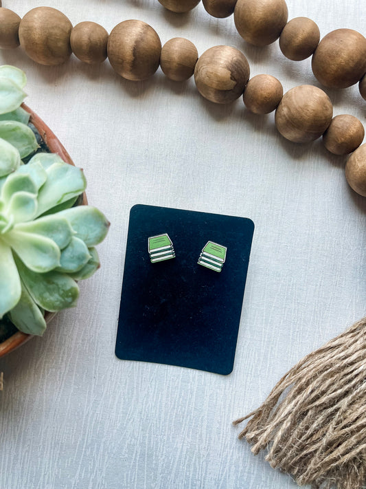 Stacked Book Earrings