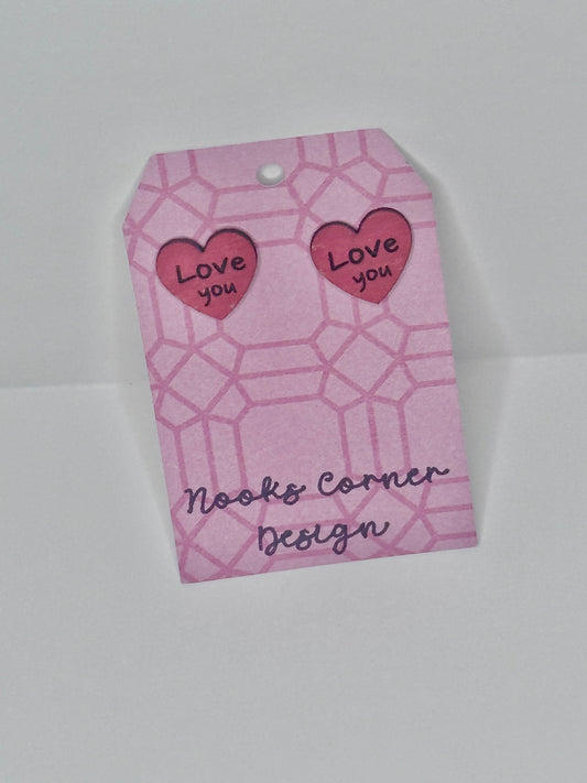 “Love you” earrings